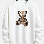 Geometric Dissolving Bear Print Relax Fit Sweatshirt