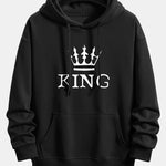 King Crown Print Relax Fit Hoodie