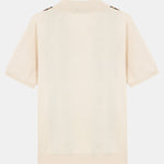 Short Sleeve Striped Button Up Sweater Polo