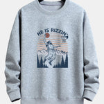 Jesus Plays Basketball Print Relax Fit Sweatshirt