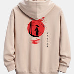 Slogan Samurai Back Print Relax Fit Hoodie