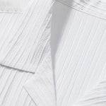 Striped Jacquard Cuban Collar Shirt & Straight Leg Linen Pants