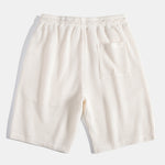Waffle Johnny Collar Polo With Pocket & Drawstring Knitted Waffle Shorts