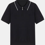 Solid Zip Sweater Polo