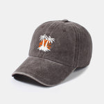 Coconut tree sunset pattern classic retro washed cotton casual baseball cap