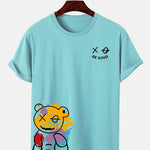 Regular Fit Graffiti Bear Print T-Shirt