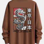 Tokyo Dragon Back Print Relax Fit Sweatshirt