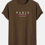 Stripe Paris Slogan Print Cotton Arc Home T-Shirt
