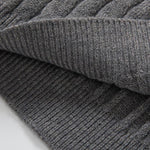 Braided Mock Neck Quarter Zip Sweater