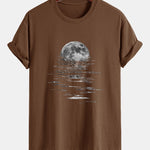 Regular Fit Moon Print Cotton T-Shirt
