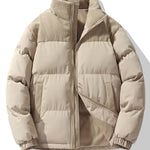Corduroy Patchwork Puffer Jacket