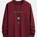 Long Sleeve Freedom Print Cotton T-Shirt