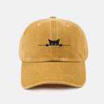 Black Cat Pattern Classic Retro Washed Distressed Cotton Baseball Cap
