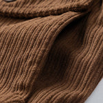 Funnel Neck Zipped Corduroy Jacket