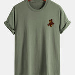 Regular Fit Teddy Bear Print Cotton T-Shirt