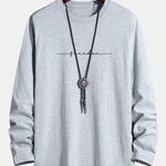 Long Sleeve Freedom Print Cotton T-Shirt