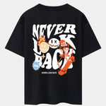 Skeleton Slogan Back Print Drop Shoulder Oversize T-Shirt