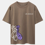 Los Angeles Dissolving Bear Print Drop Shoulder Oversize T-Shirt