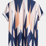 Geometry Print Button Up Shirt & Swim Shorts