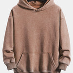 Relax Fit Washed Distressed Hoodie
