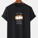 Sleepy Cat Print T-Shirt