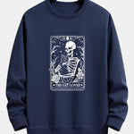 Cat Skeleton Print Relax Fit Sweatshirt