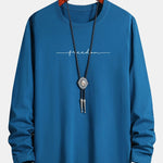 Long Sleeve Freedom Print Cotton T-Shirt