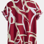 Abstract Print Button Up Shirt