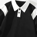 Contrast Polo Sweatshirt