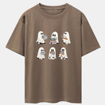 Ghost Reading Book Print Drop Shoulder Oversize T-Shirt