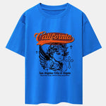 California Angel Print Drop Shoulder Oversize T-Shirt