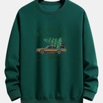 Car Christmas Tree Print Relax Fit Sweatshirt