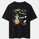 Galaxy Astronaut Print Drop Shoulder Oversize T-Shirt