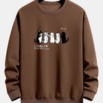 Cat Japanese Print Relax Fit Sweatshirt