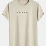 Be Kind Slogan Print Cotton Arc Hem T-Shirt