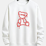 Red Line Bear Print Relax Fit Sweatshirt