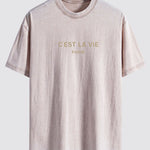 Paris Slogan Print Washed Distressed Drop Shoulder T-Shirt