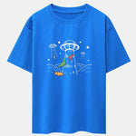 UFO Take Away Dinosaurs Print Drop Shoulder Oversize T-Shirt