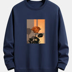 Sunset Rose Print Relax Fit Sweatshirt