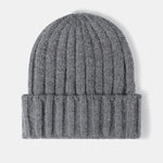 Faux Wool Warm Stripe Knit Beanie Hat Cuffed Cap