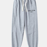 Paris Print Cotton Blend Jogger Pants