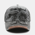 New York 79 Embroidery Washed Distressed Baseball Cap
