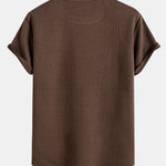 Geometric Jacquard Short Sleeve Arc Hem T-Shirt