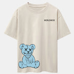 Worldwide Bear Print Drop Shoulder Oversize T-Shirt