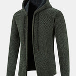 Teddy Lined Textured Hooded Sweater