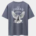 Dove Of Peace Back Print Drop Shoulder Oversize T-Shirt