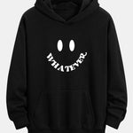 Smiley Face Slogan Print Relax Fit Hoodie