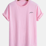 Regular Fit Mountains Print Cotton T-Shirt