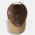 Bear Embroidery Print Corduroy Baseball Cap