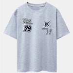 Digital Slogan Print Drop Shoulder Oversize T-Shirt